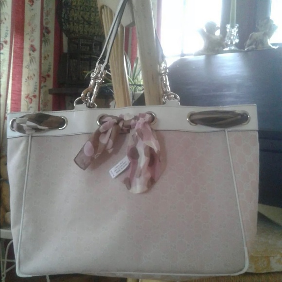 👜 GUCCI Large Monogram Pink Tote Logo Authentic - Picture 3 of 13